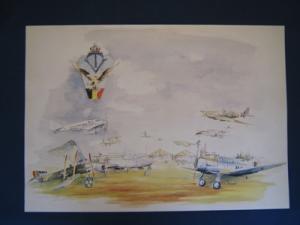 Poster vliegtuigen op de grond